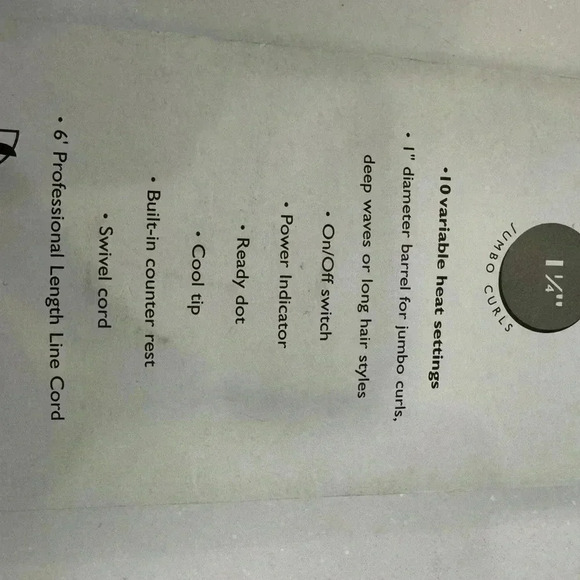 CONAIR Supreme 10 Curling Iron 1- 1/4" For Wave & Curls Brand New & Factory Seal - Picture 7 of 9